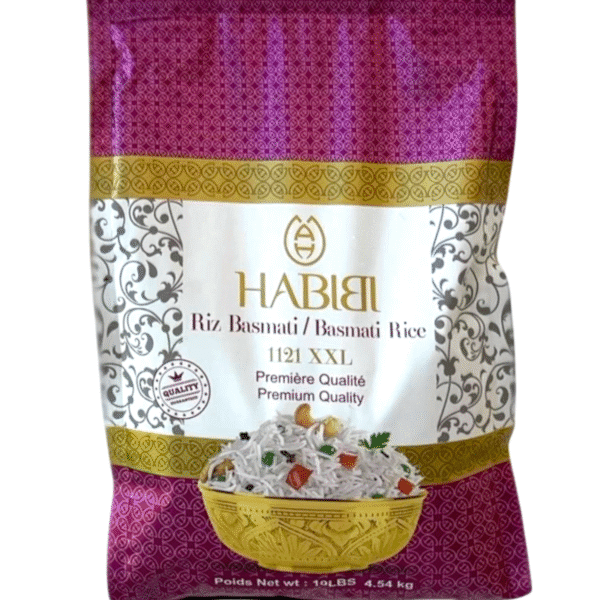 Basmati rice in a cealed bag