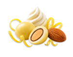 Nutly Lemon Crème Chocolate Almonds with white confectionery coating